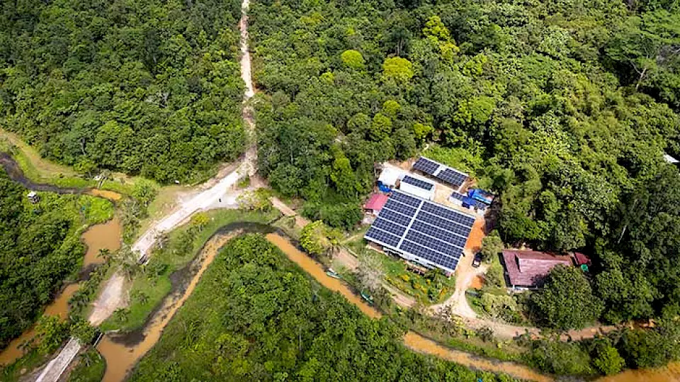 "Dronenaufnahme von der BOS-Rettungsstation Samboja Lestari" - Zeigt eines von zwei Zentren unserer Artenschutzprojekte.