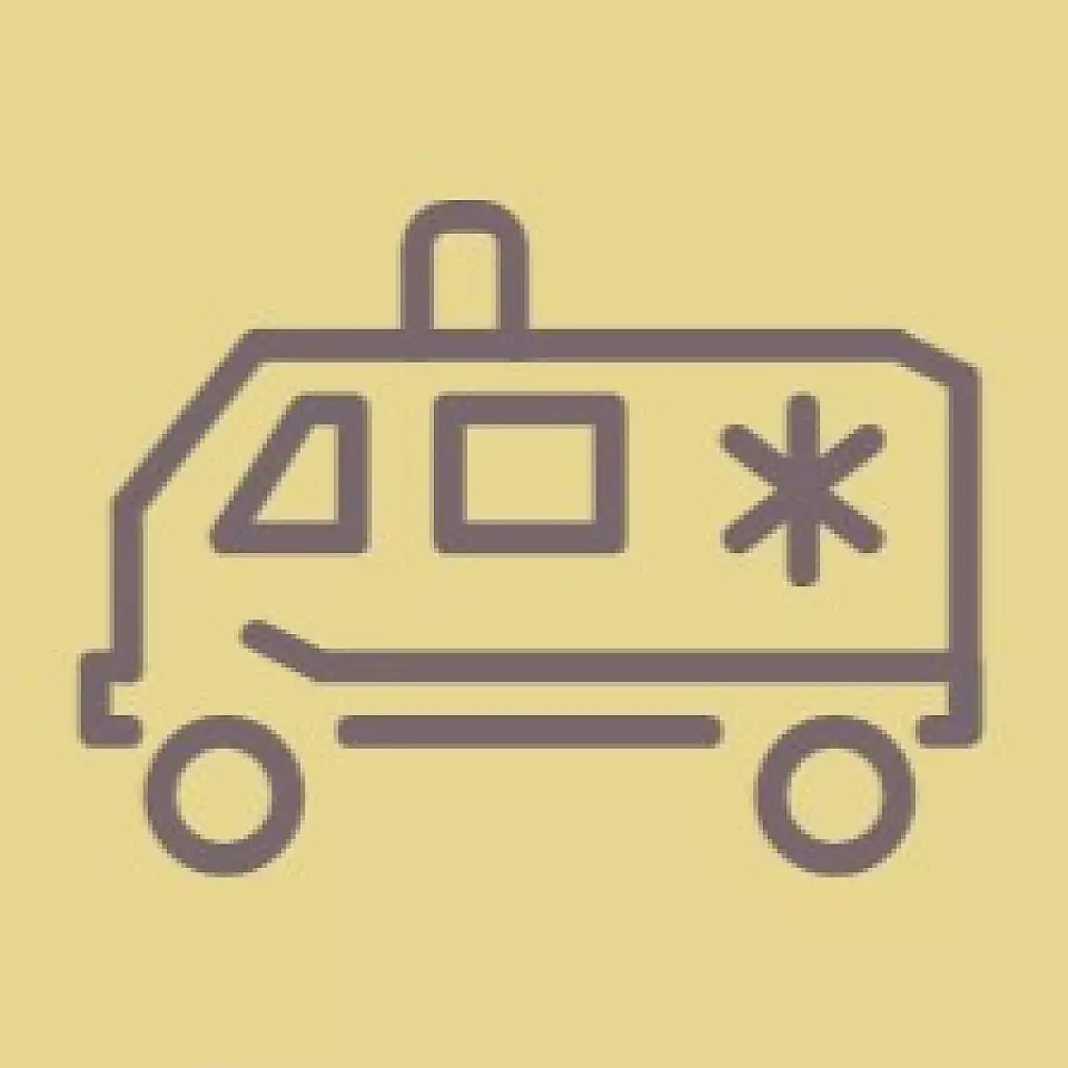 "Icon Rettungswagen" - Symbolisiert die Rettungs- und Rehabilitationsphase in den BOS-Rettungsstationen, einem wichtigen Teil im Artenschutzprogramm von BOS Schweiz.